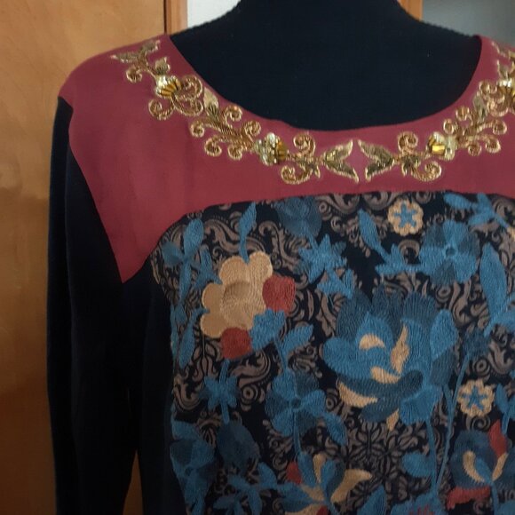 Soft Surroundings Women's Embellished Embroidered Icon Sultana Maxi Dress Large - Picture 3 of 10